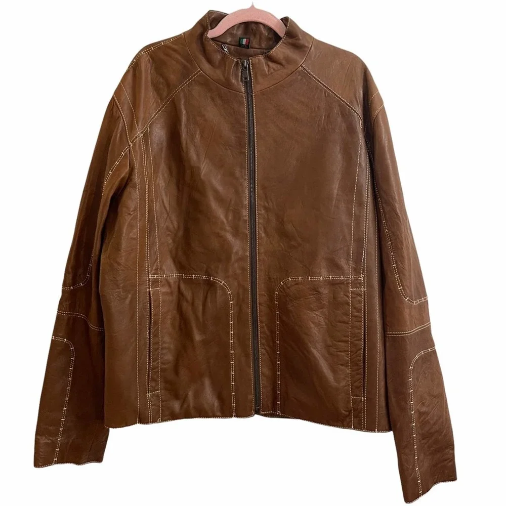 Knoles & Carter Brown Genuine Leather Jacket